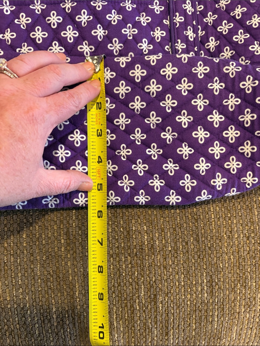 Vera Bradley Purple Quilted Floral Tote - Picture 8 of 10